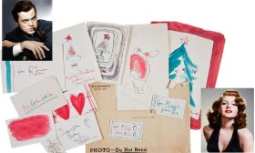 Orson Welles hand-drawn Christmas cards to his then-wife Rita Hayworth.