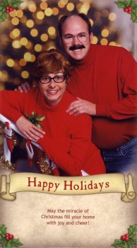 awkward christmas card red jumpers