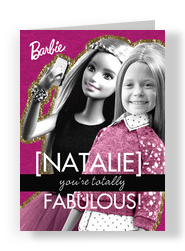 Barbie - Totally Fabulous, personalize with your own photo 5x7 Folded Card