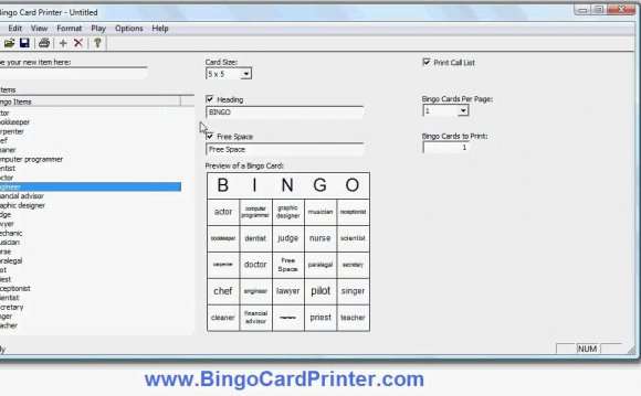 Create Custom Bingo cards