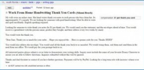 craigslist post to write simple thank you note