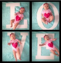 Creative birth announcement photo ideas |LOVE photo series at How to Nest for Less