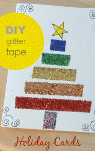 DIY Glitter Tape -- easy and fun for handmade Christmas cards!