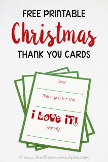 FREE Printable Christmas Thank You Cards for Kids | Fireflies and Mud Pies