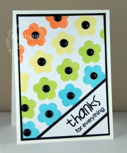 Thanks for Everything card designed in rainbow of colors with flower image