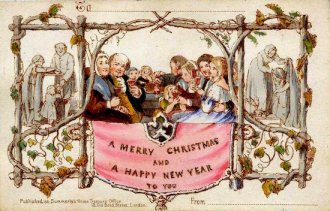 The first commercially produced Christmas Card (1843) - Credit: Wikipedia