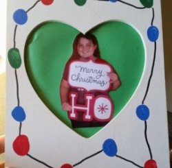 This daughter surely had good intentions, but the word 'ho' ruins the sentiment of this Christmas card