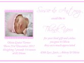 Thank you Birth Cards