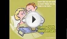 Happy 30th wedding Anniversary Greetings card/E-card